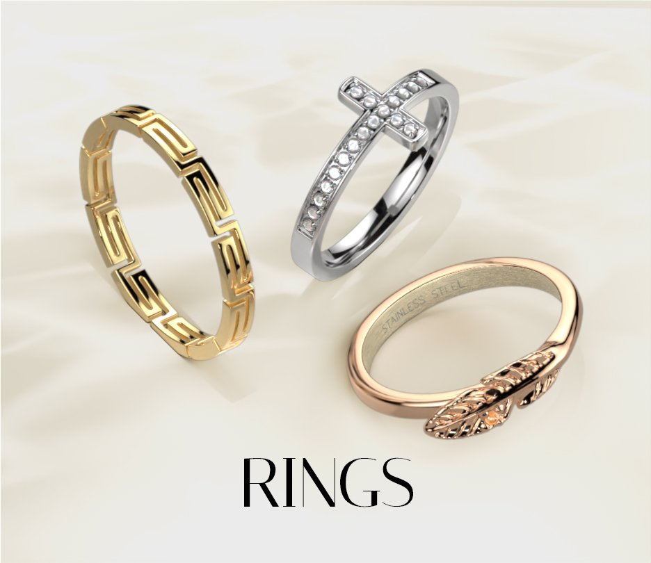 Wholesale rings for all occasions: Women's Stainless Steel Rings, Engagement Rings, Promise Rings, Biker Rings, Men's Tungsten Rings and Wedding Bands, and more.