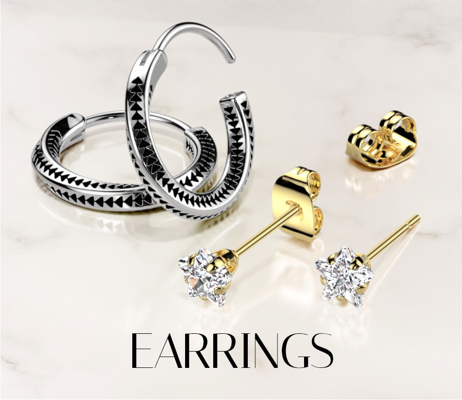 Earrings, Studs, Fake Earrings, Ear Cuffs, Spring Action Earrings, and other Ear/Lobe Jewelry