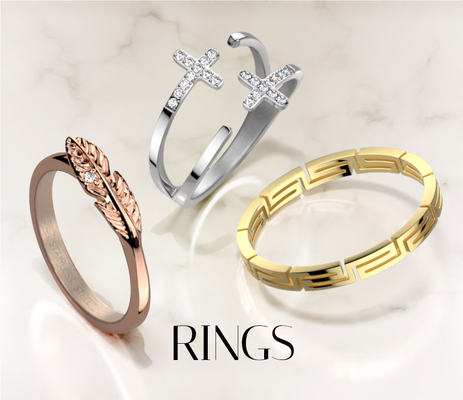 Wholesale rings for all occasions: Women's Stainless Steel Rings, Engagement Rings, Promise Rings, Biker Rings, Men's Tungsten Rings and Wedding Bands, and more.
