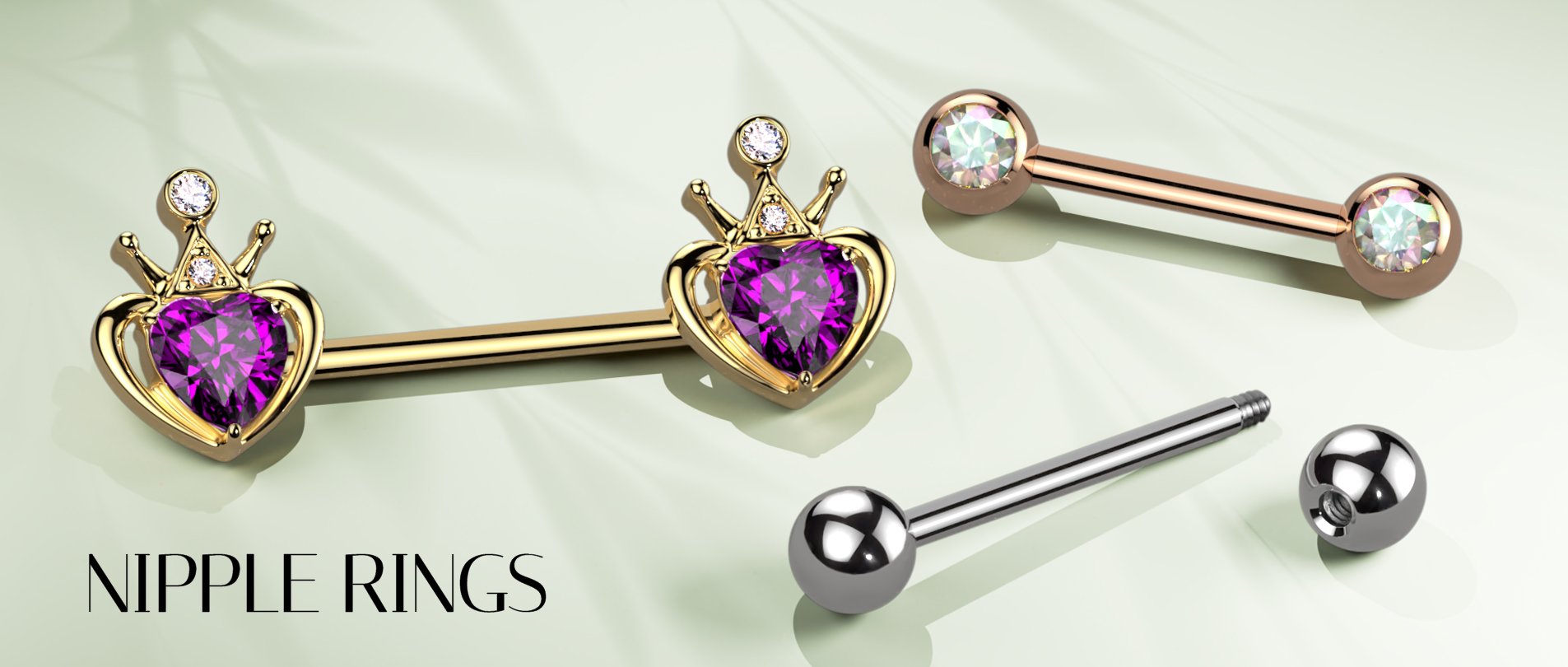 Only 19.19 usd for 14 Gauge 9/16 Purple Gem Abstract Elegance Barbell Nipple  Ring Set Online at the Shop