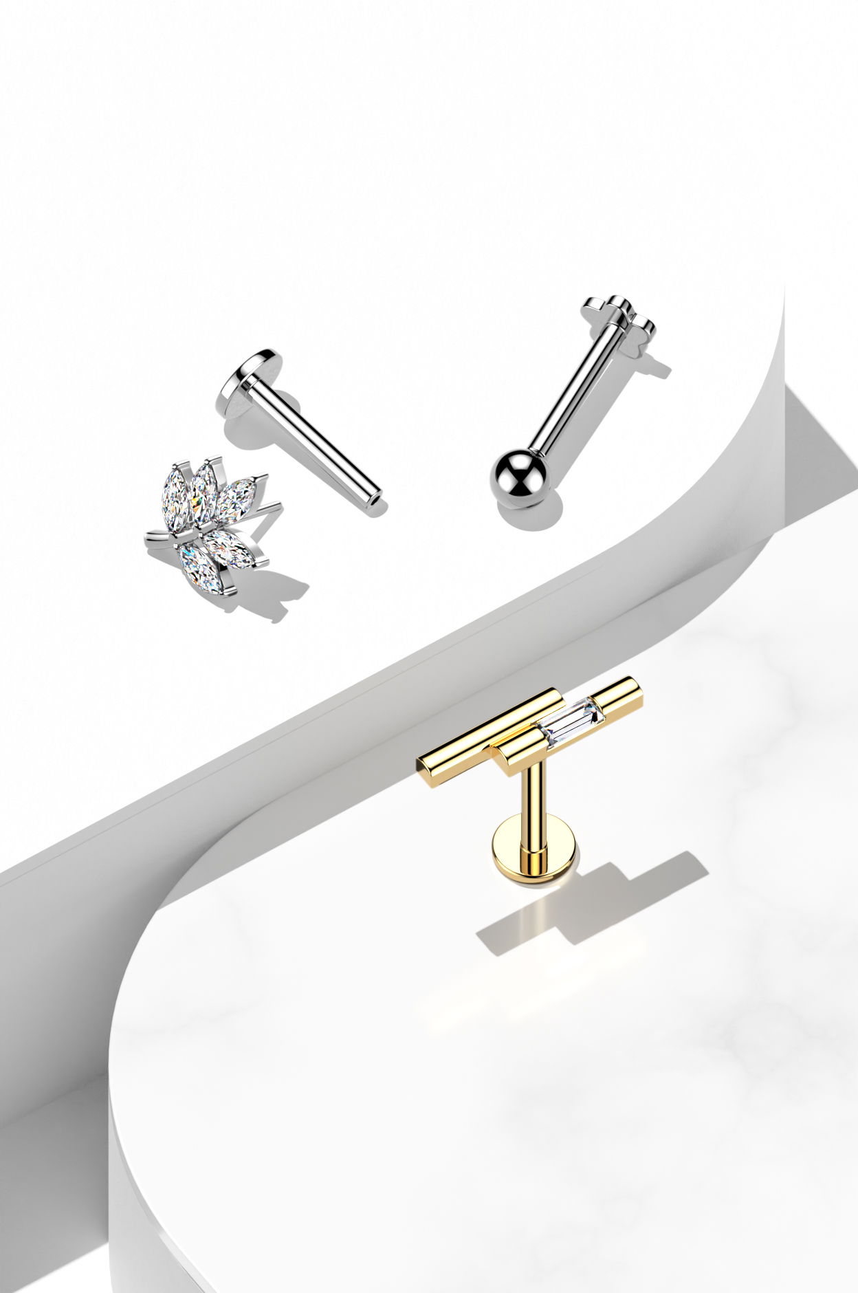 Labret and Flat Back Studs Body Jewelry